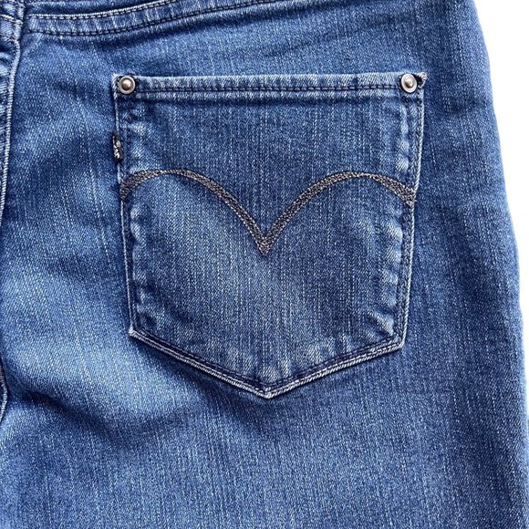 Levis Womens 30 Demi Curve Skinny Blue Denim Jeans Classic Rise Medium Wash - Picture 10 of 15